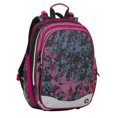 Bagmaster ELEMENT 8 A školní batoh - růžový s květinami